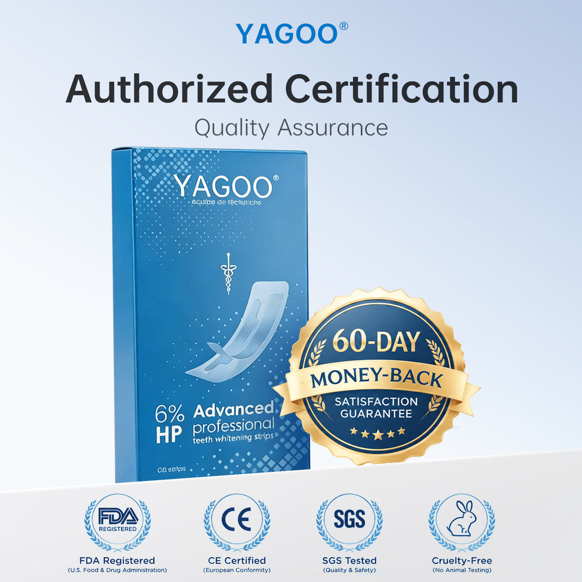 YAGOO® Non-Sensitive Teeth Whitening Strips - Fast Acting Stain Remover for Coffee & Tea (14 Treatments)