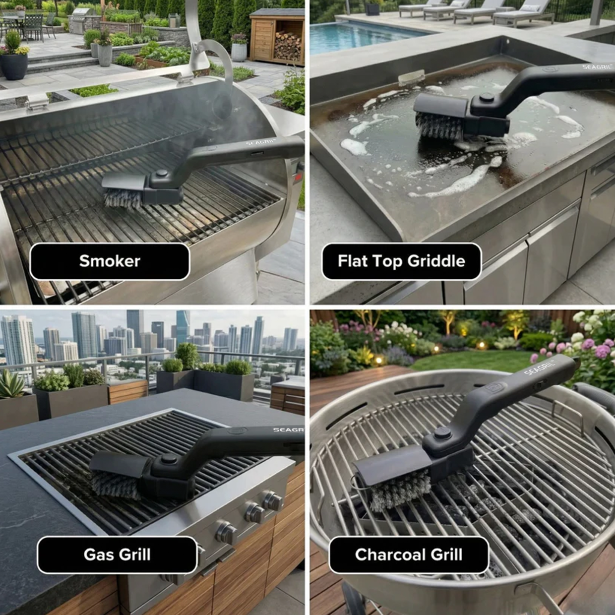 SEAGRIL® LZ-8057 | The Original 3-Speed High-Torque Electric Grill Brush (2026 Pro Edition)