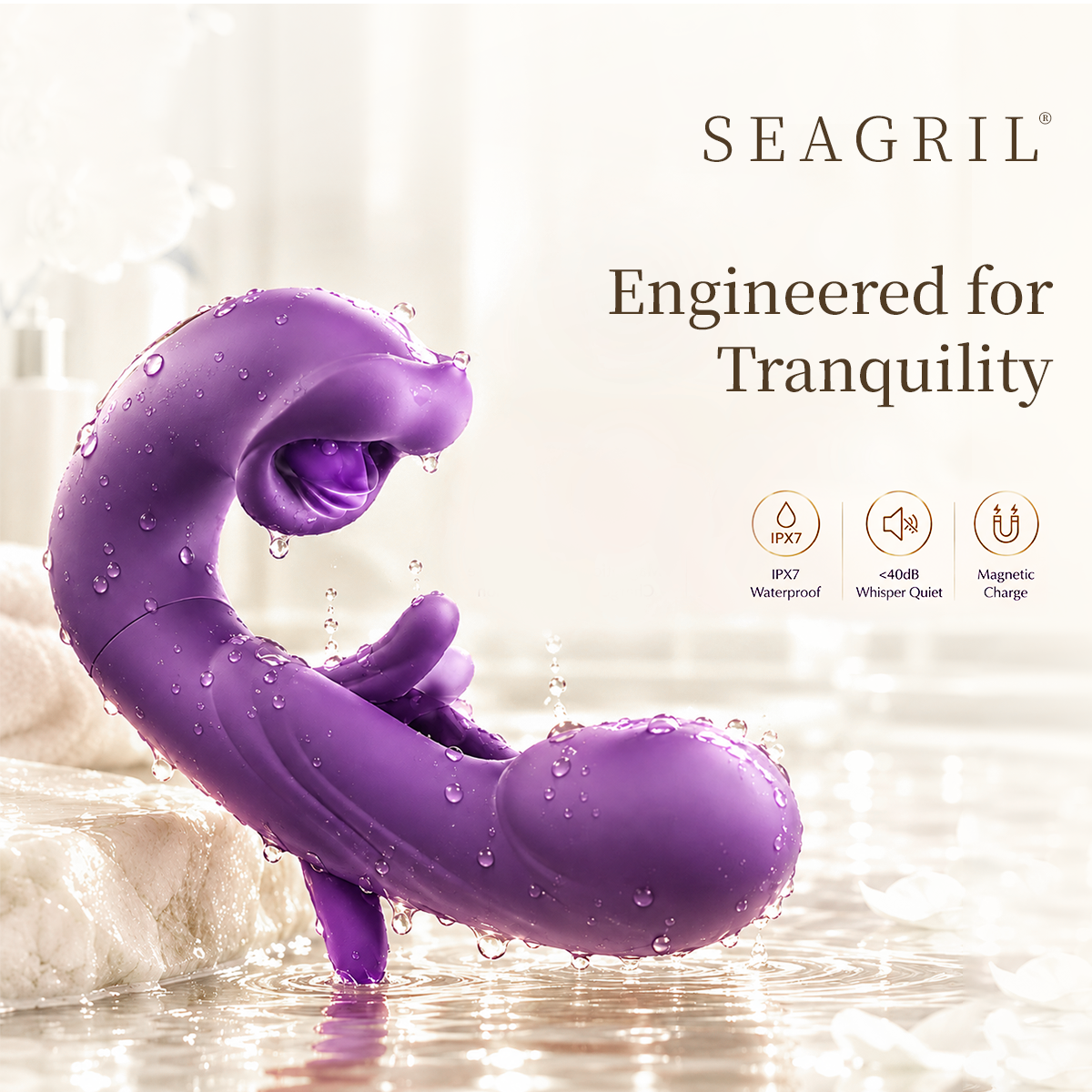 SEAGRIL® Dual-Motion Personal Massager - Air Pulse & Targeted Vibration Wellness Tool