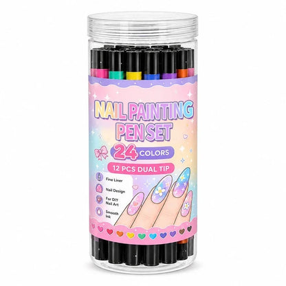 🎉Over 35k+ Sold!💅🎨24‑Colors Dual‑Ended Nail Painting Pens‑DIY Manicure Drawing Set🎁